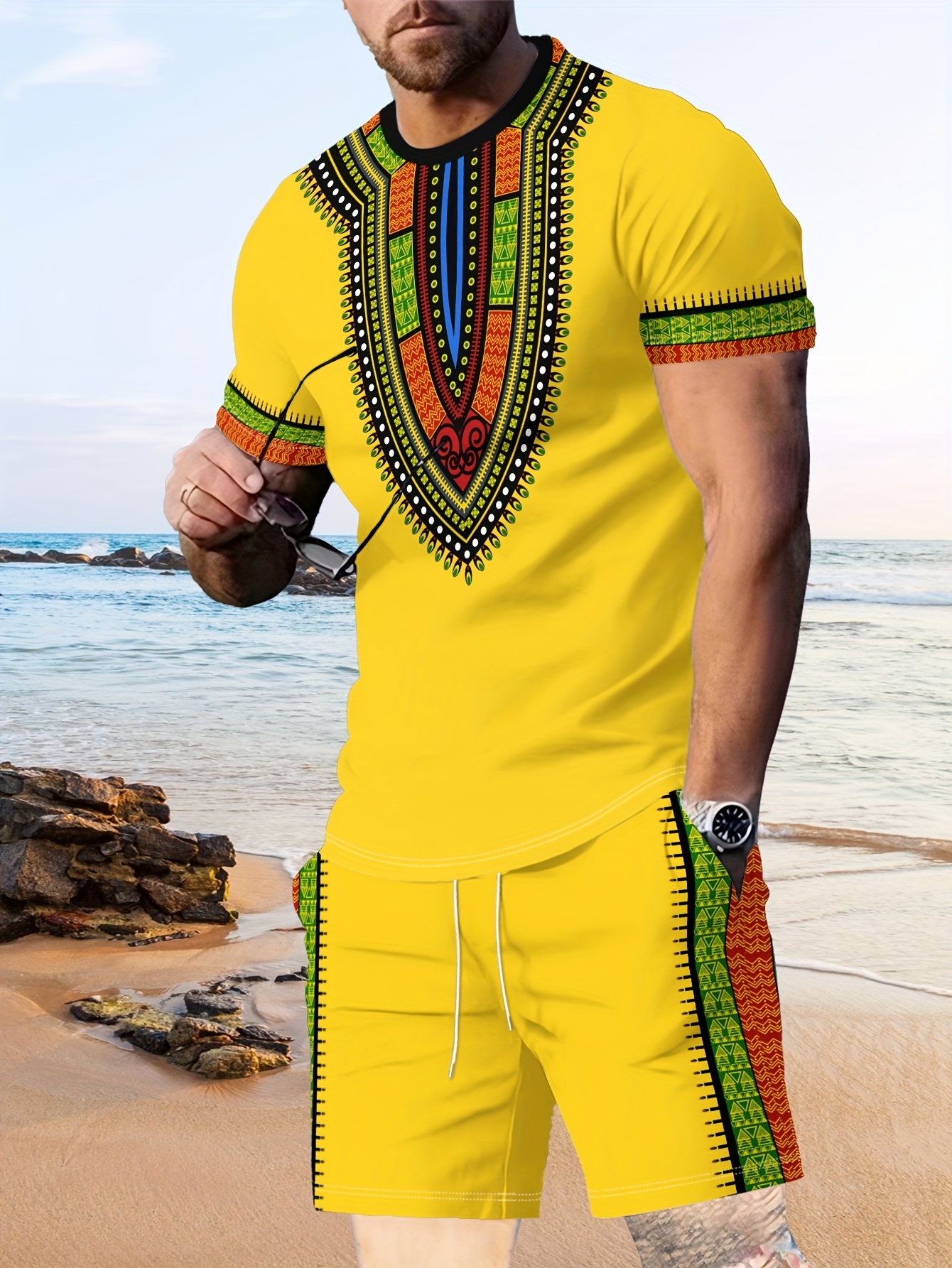 Summer Clothing Pieces - New Men's Suits African Dashiki Paisley