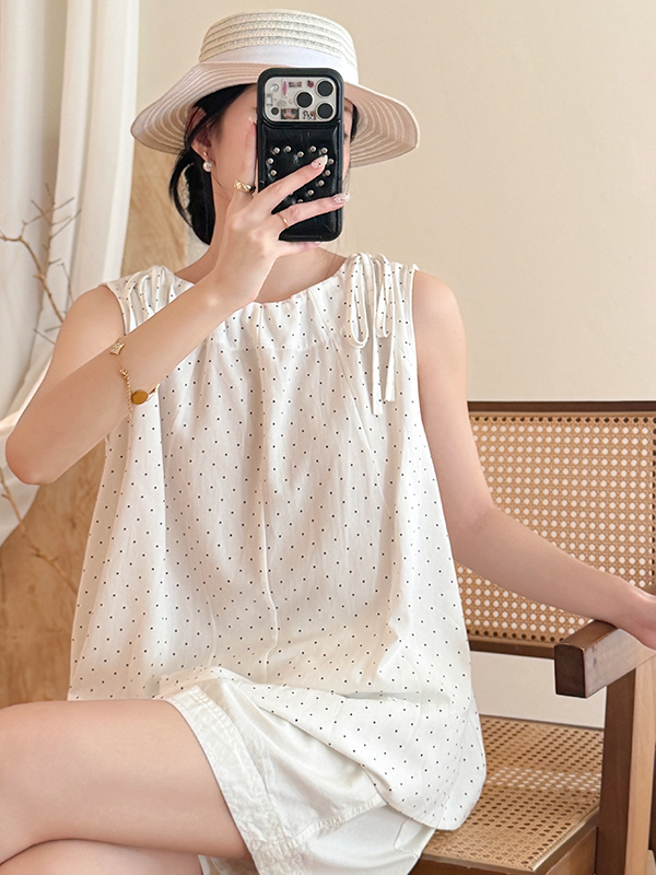 Summer Clothing Wear - Loose Fit Polka Dot Tie round