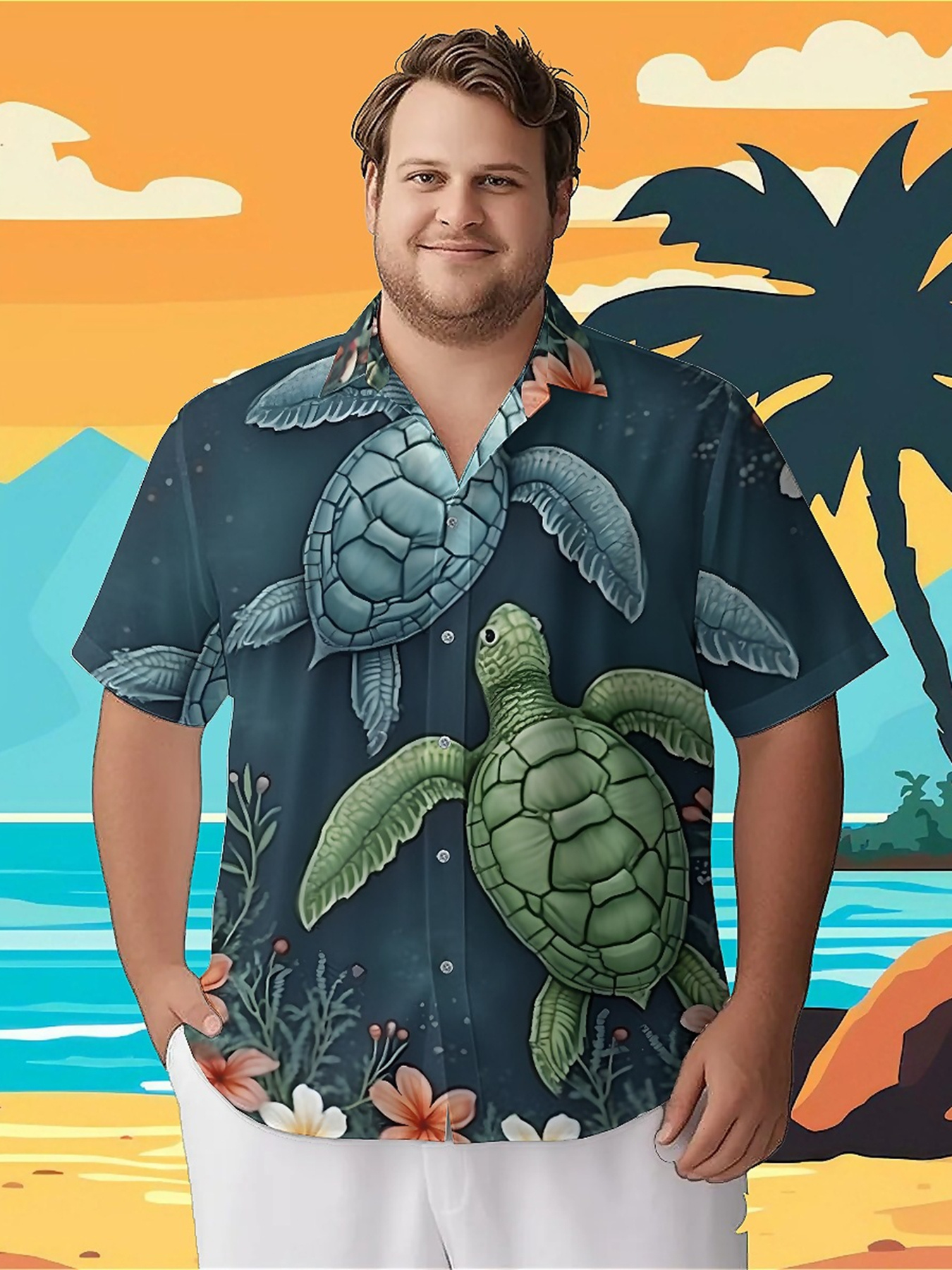 Summer Clothing For A Beach - Men's Plus Size Hawaiian Shirts Tropical