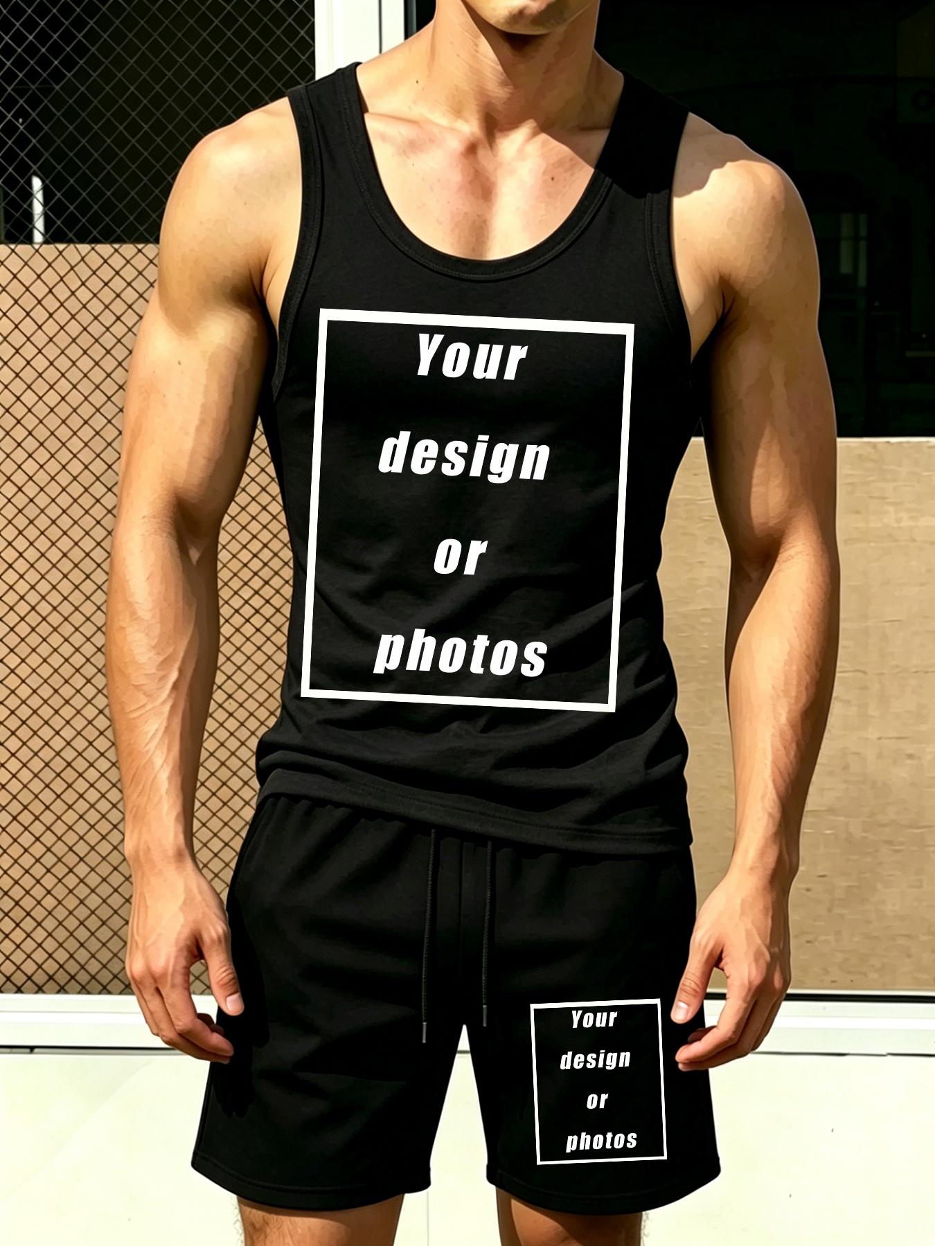 Men's Sports Tank Top Set Shor - Summer Clothing For A Beach review and price