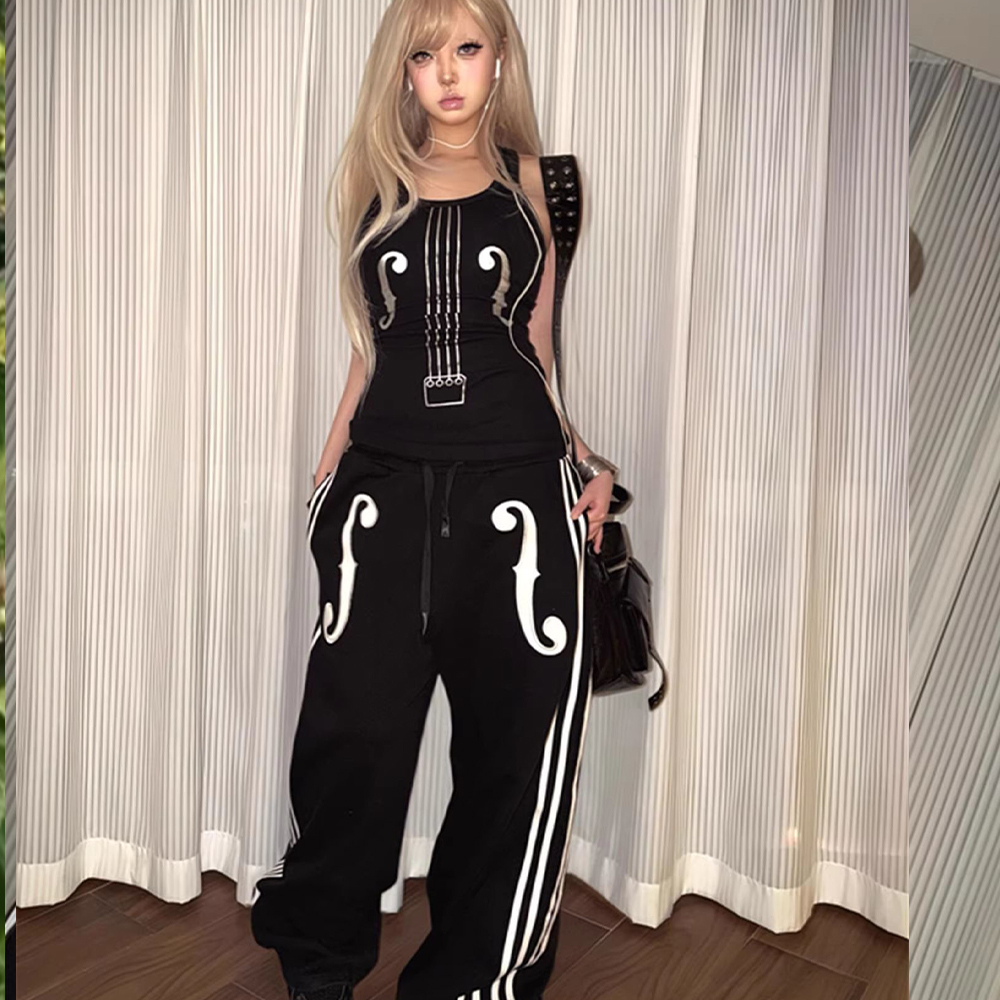 Printed Black Vest Women's Sum - Summer Clothing Cartoon review and price