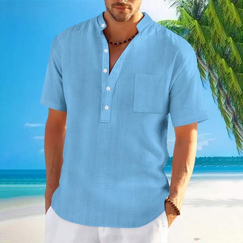 New men's standing collar shor - Summer Clothing Men Linen review and price