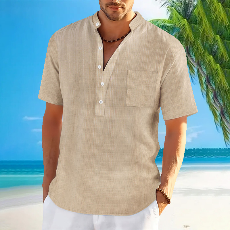 New men's standing collar shor - Summer Clothing Men Linen review and price