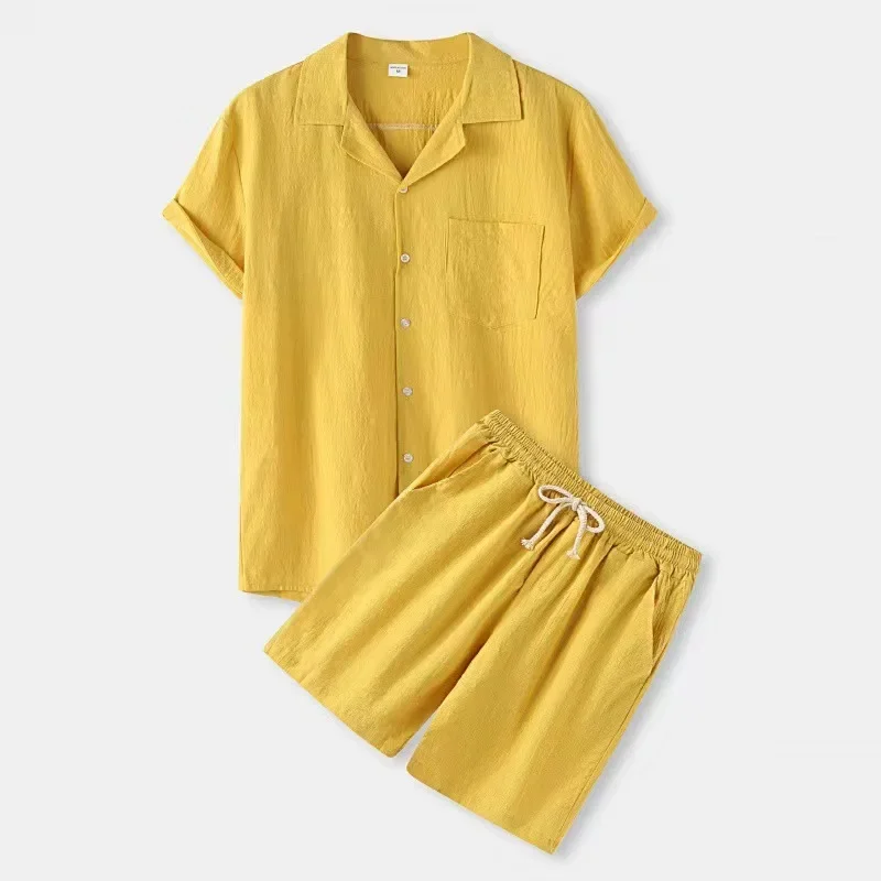 Summer Solid Cotton and Linen  - Summer Clothing Men Linen review and price