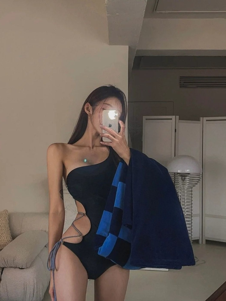 2026 New Women's Black Tie Str - Swimsuit One Piece review and price