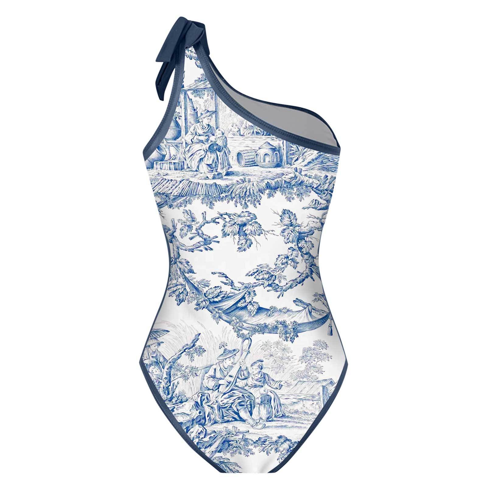 Woman Bikini Tankini Blue And  - Swimsuit One Piece review and price