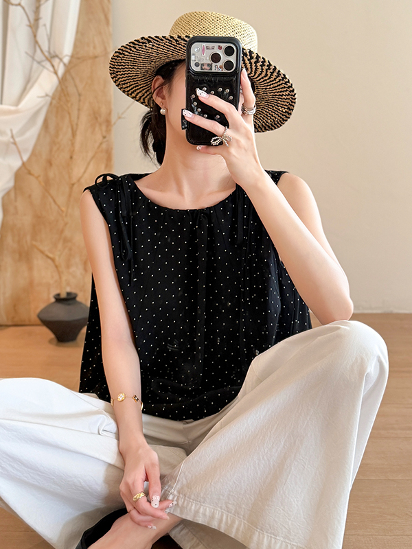 Loose Fit Polka Dot Tie round  - Summer Clothing Wear review and price