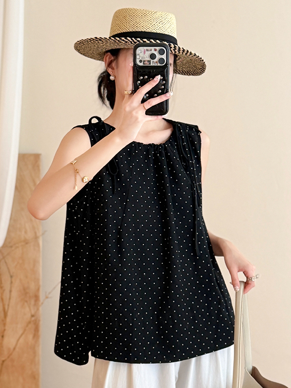 Loose Fit Polka Dot Tie round  - Summer Clothing Wear review and price