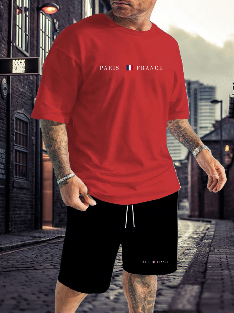 Men's Tracksuit 2 Piece O-neck - Summer Clothing Pieces review and price