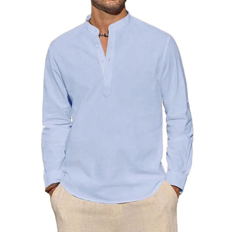 Men's Long Sleeve T-Shirts Cas - Summer Clothing Men Linen review and price