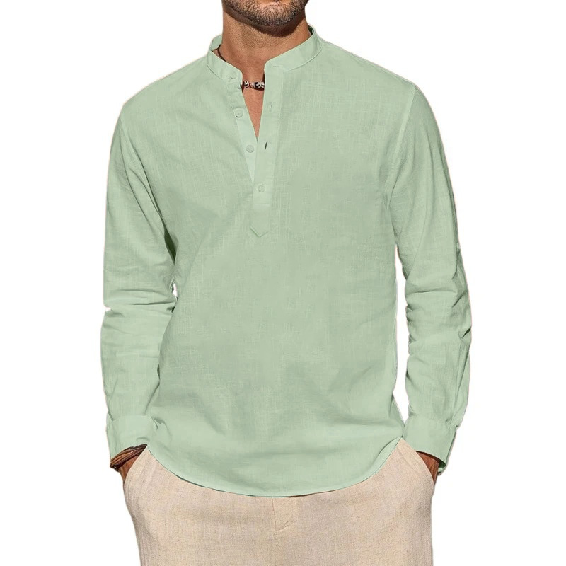 Men's Long Sleeve T-Shirts Cas - Summer Clothing Men Linen review and price